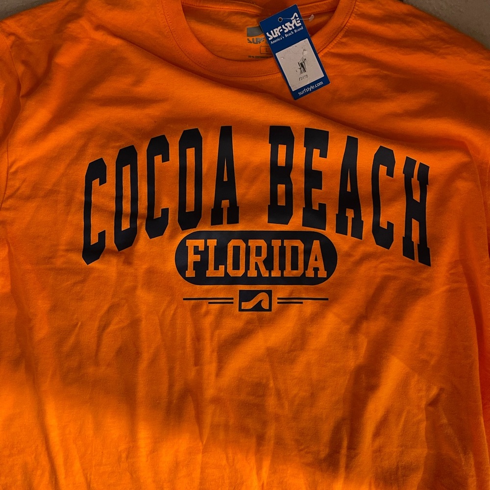 Surf Style Orange Cocoa Beach Florida Tee